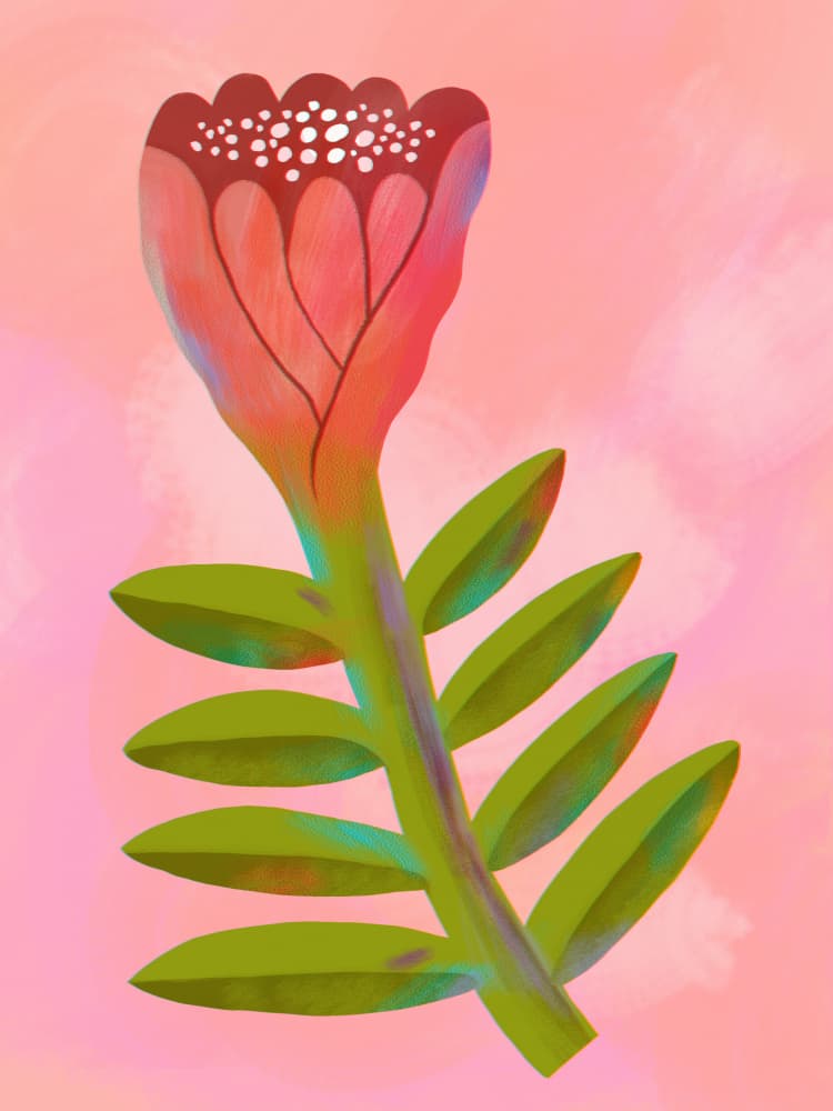 Vibrant Pink Botanical