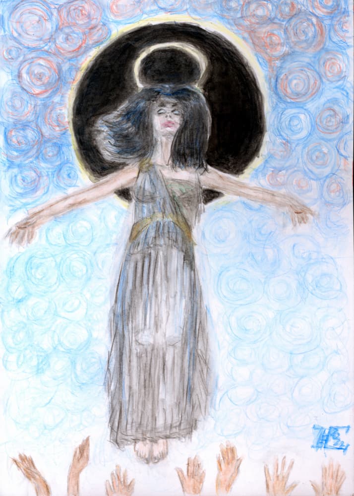 Celestial Woman Rising by Tim Hoinkis — canvas wall art