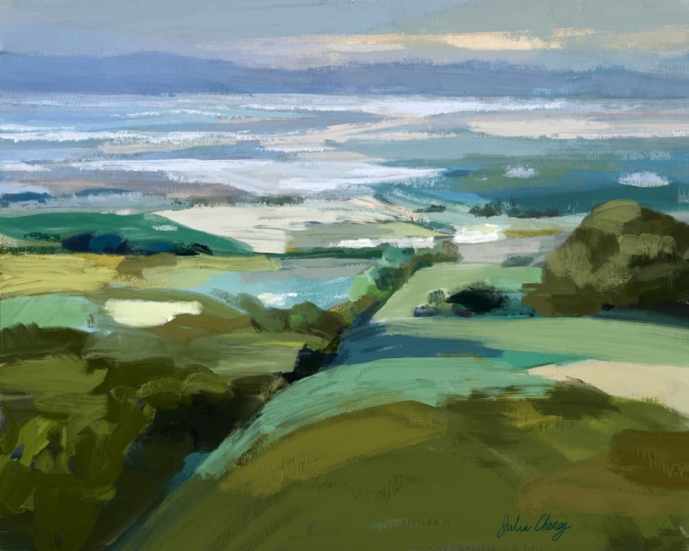 Rolling Hills Ocean View by Julia Cheney — canvas wall art