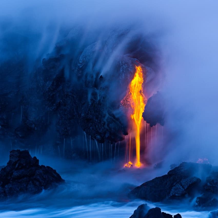 Molten Lava Ocean Glow by Miles Morgan — canvas wall art