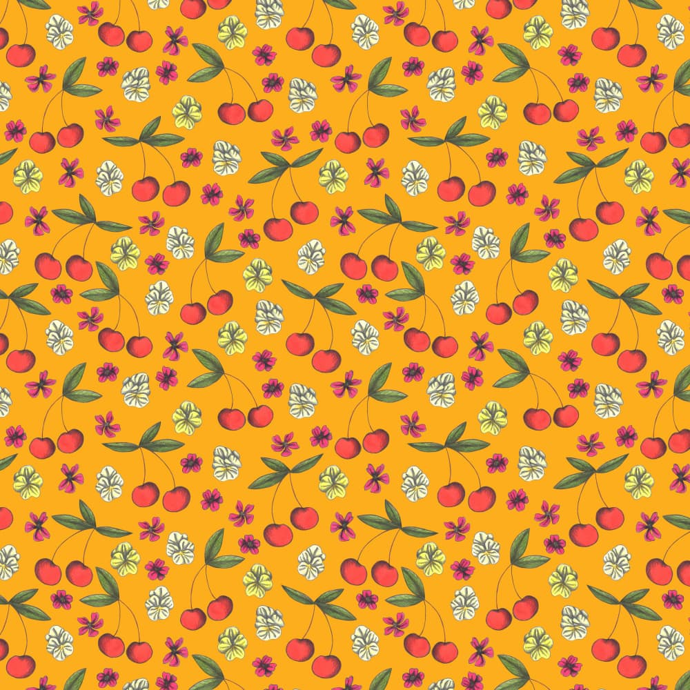 Vibrant Cherry Pattern by Cecilia Battaini — canvas wall art