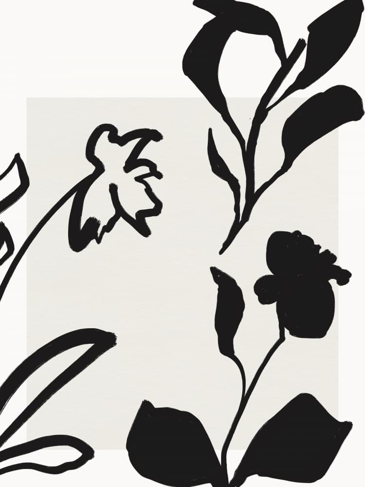Monochrome Blooms by Treechild — canvas wall art