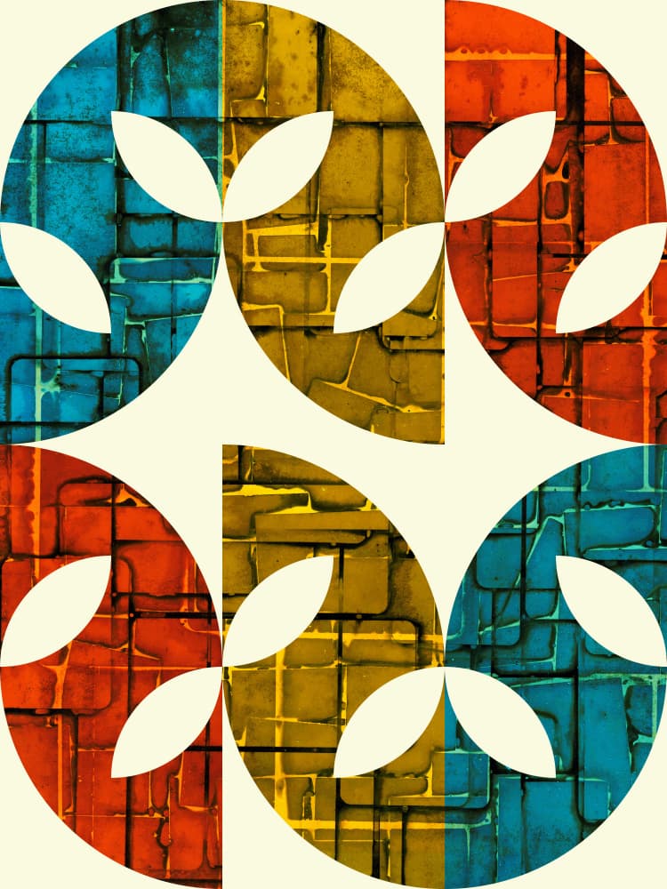 Vibrant Geometric Blocks by Petr Strnad — canvas wall art