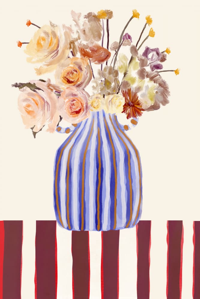 Colorful Floral Still Life by casa cartissi — canvas wall art