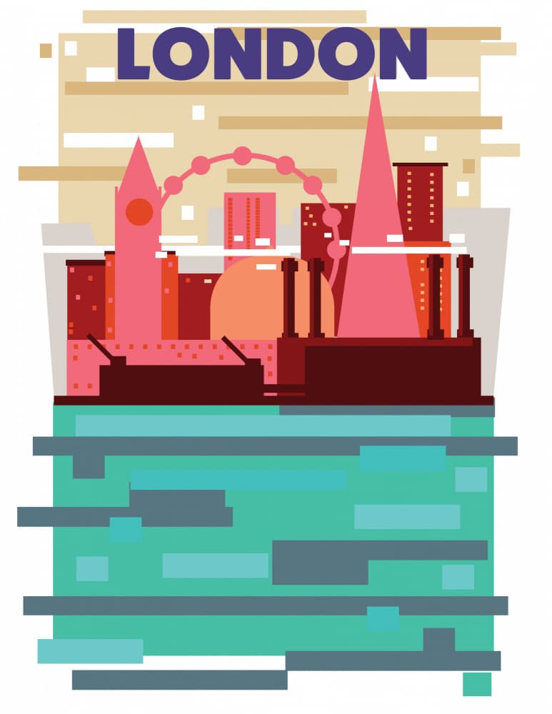 Vibrant London Skyline by Nicholas — canvas wall art