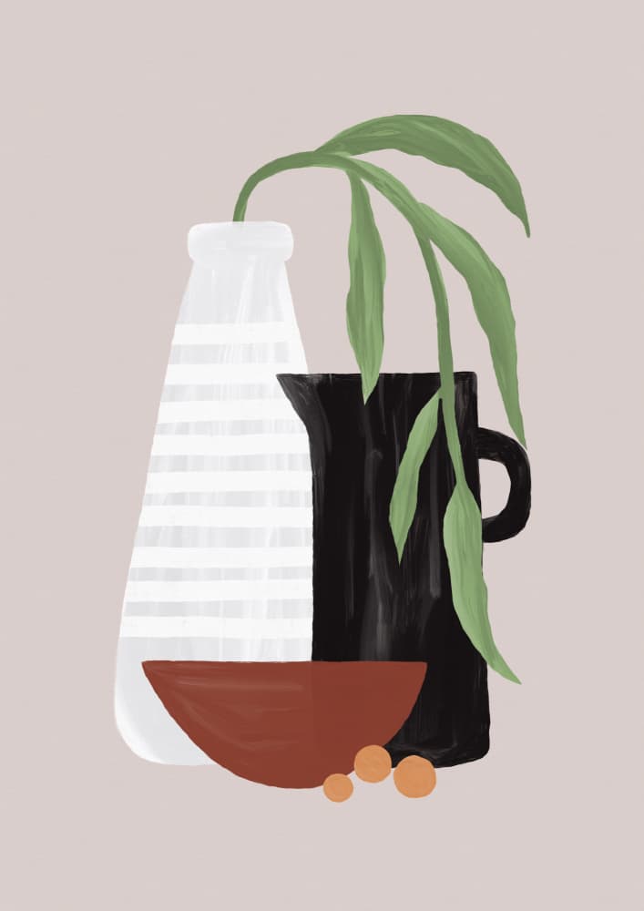 Modern Pottery Arrangement by Orara Studio — canvas wall art