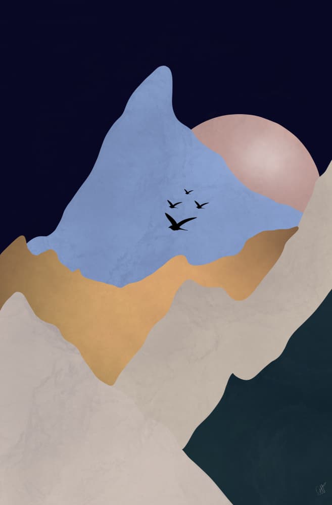 Serene Mountain Flight by Anne-Marie Volfova — canvas wall art
