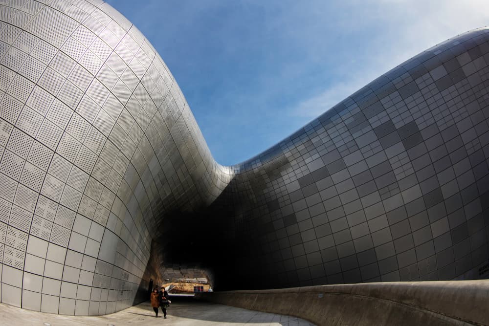 Curved Urban Architecture by Shin Woo Ryu — canvas wall art