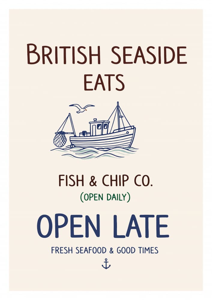 British Seaside Eats by casa cartissi — canvas wall art