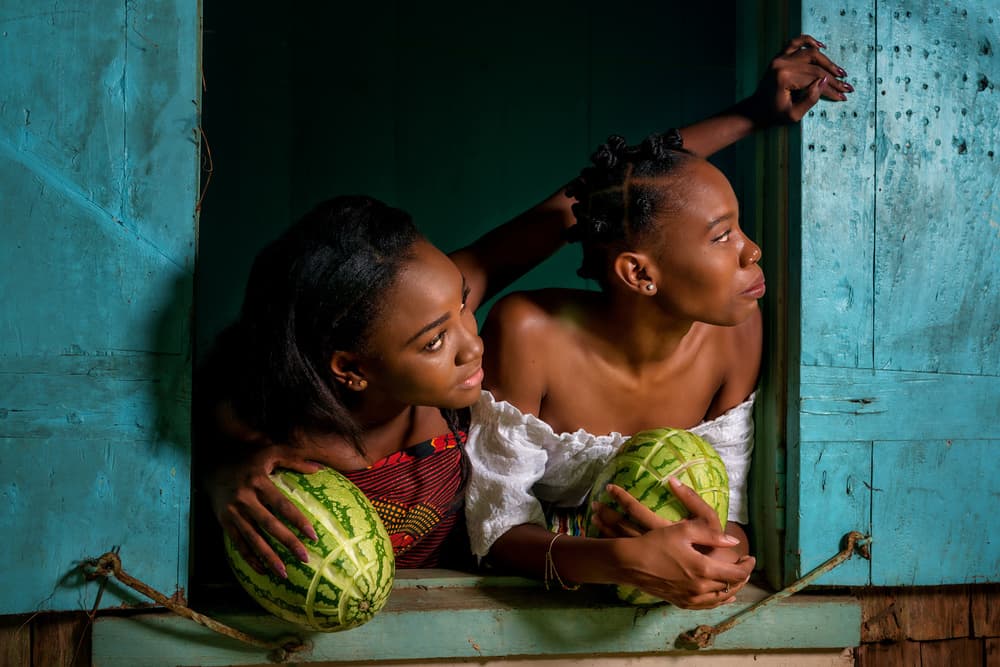 Women at the Blue Window by Derek Galon MA FRPS FOPS — canvas wall art