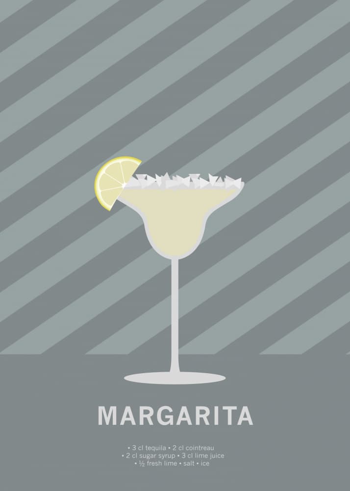 Modern Margarita Recipe by Paperago — canvas wall art