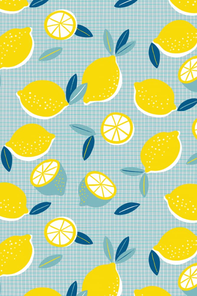 Fresh Lemon Pattern by uta krogmann — canvas wall art