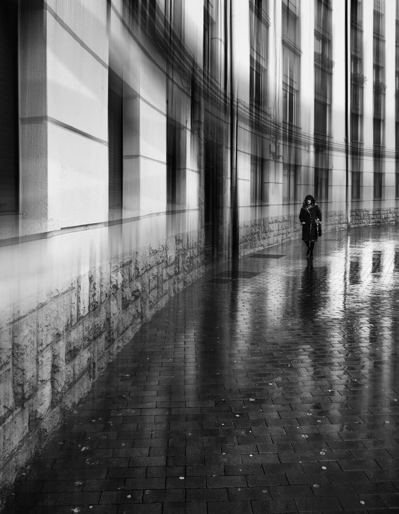 Solitary City Walk by Adolfo Urrutia — canvas wall art