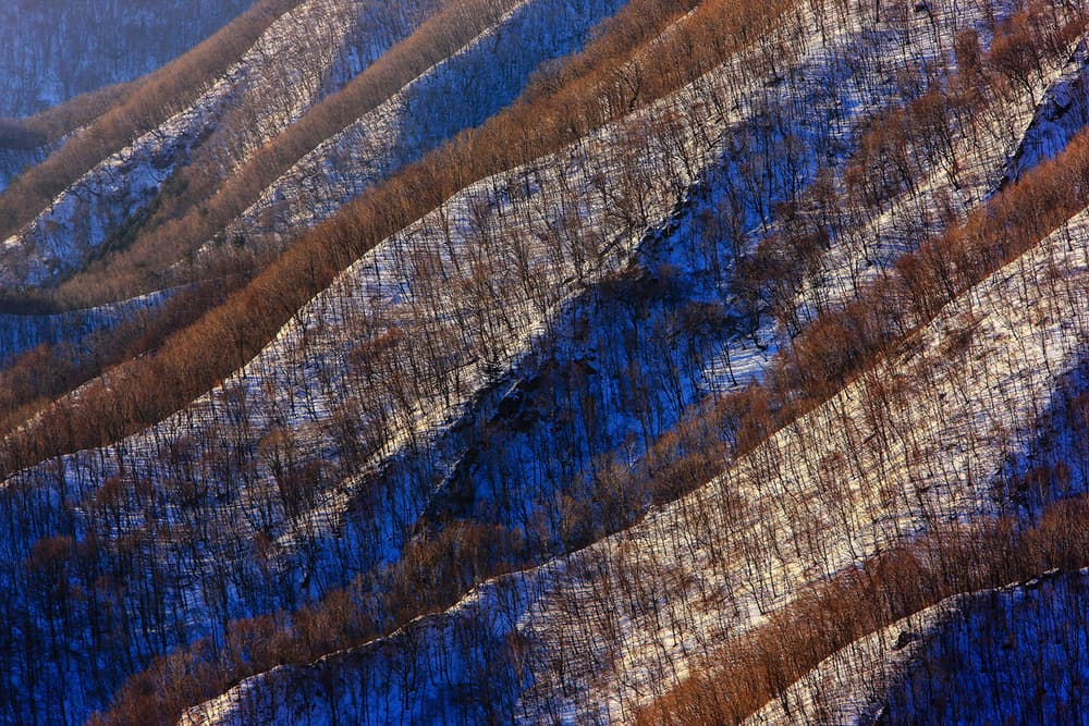 Diagonal Winter Mountains by Shin Woo Ryu — canvas wall art