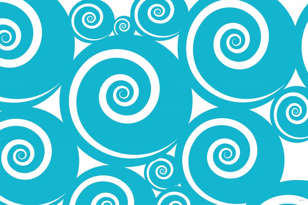 Fluid Turquoise Spirals by Sue Skellern — canvas wall art