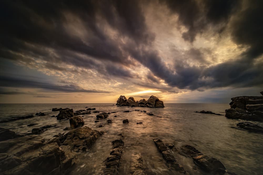 Stormy Coastal Sunset by Takafumi Yamashita — canvas wall art