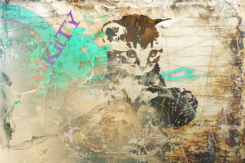 Cool Kitty Graffiti by Rafal Kulik — canvas wall art