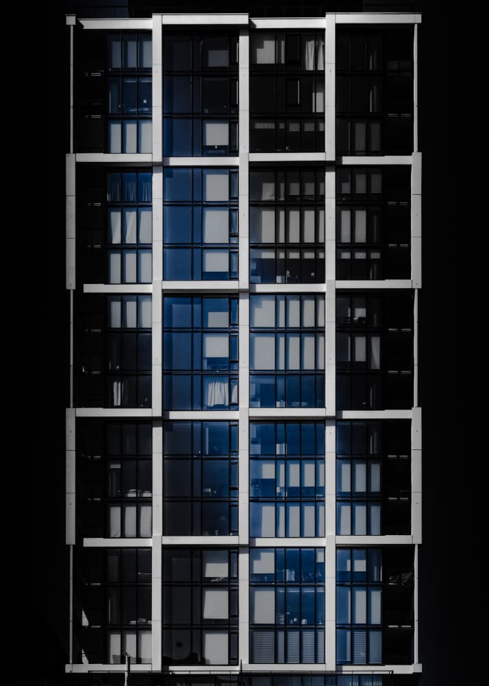 Reflected Blue Geometry by The Learning Curve Photography — canvas wall art