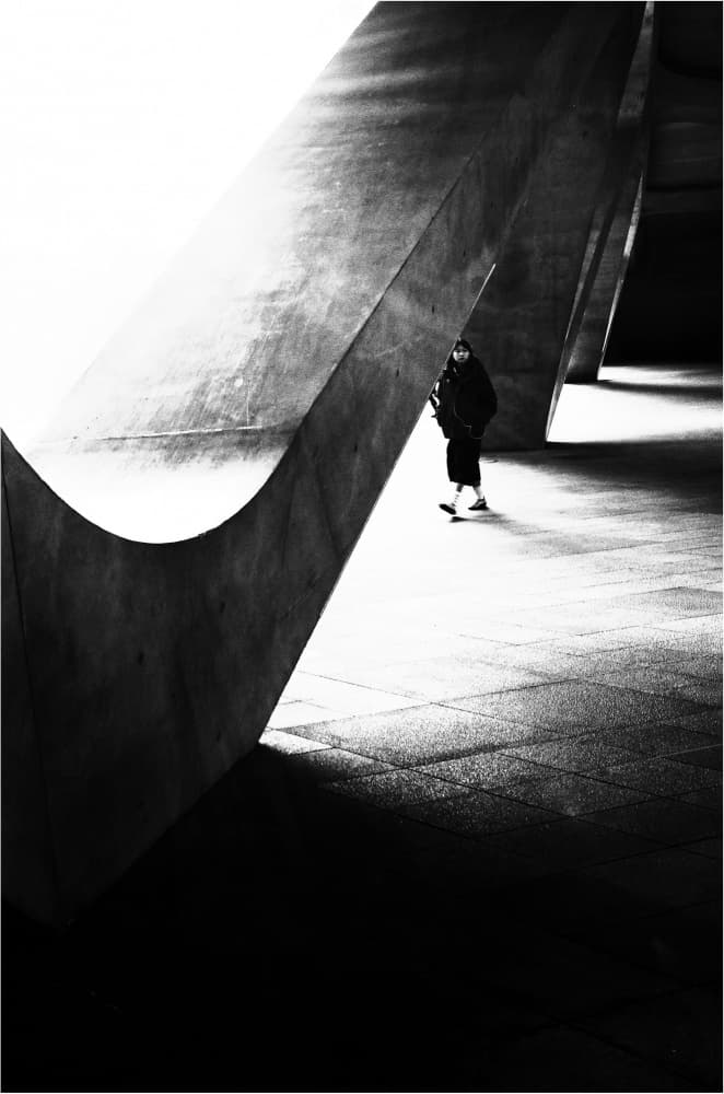 Solitary Figure in Concrete by Parole Kim — canvas wall art