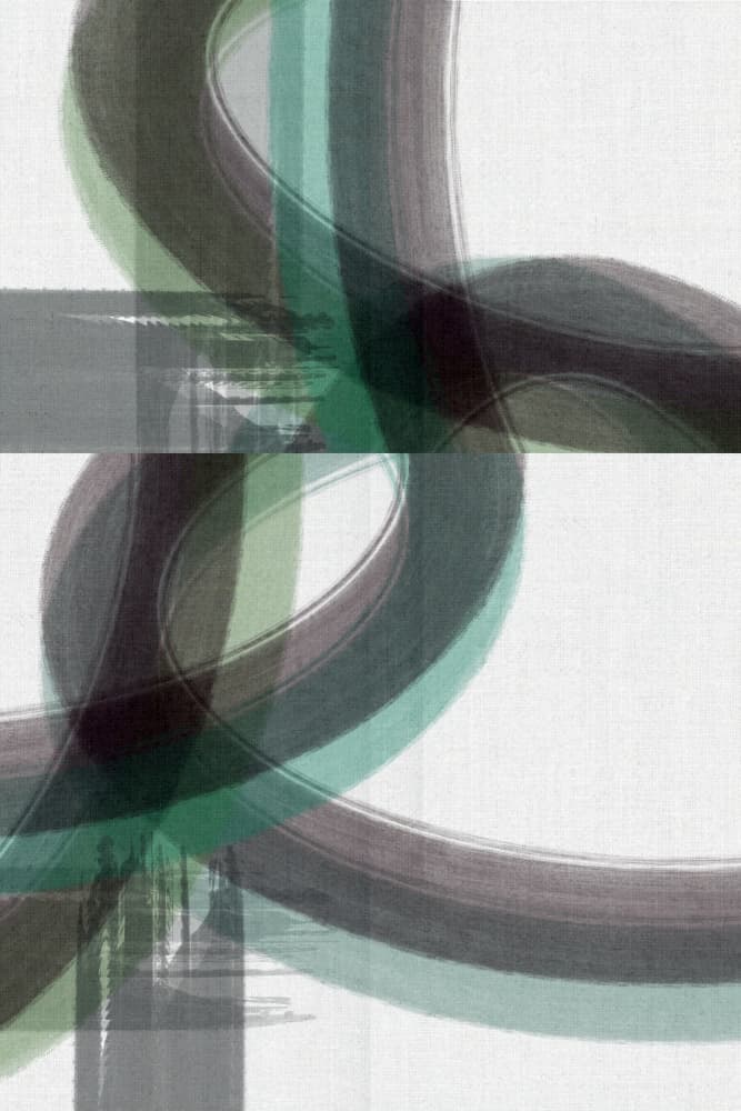 Green Grey Abstract Flow by cartissi — canvas wall art