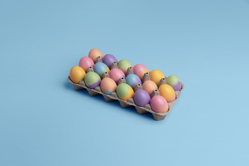 Colorful Easter Eggs by Julia Ramiro — canvas wall art