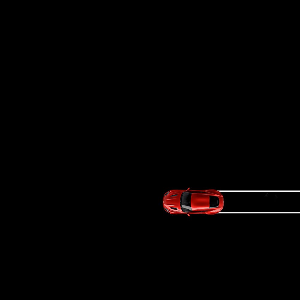 Red Sports Car Drive by Roland Weber — canvas wall art