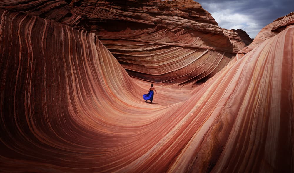 Blue Dress Wavy Canyon by Yun Gong — canvas wall art