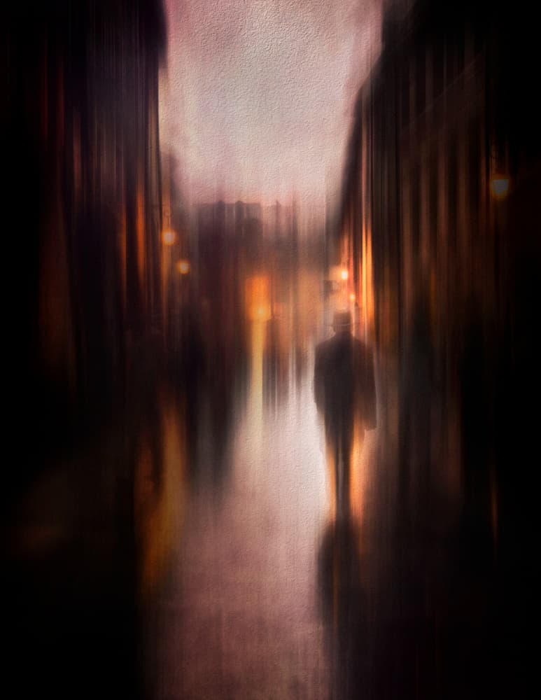 Solitary Night Street by Annette Guo — canvas wall art