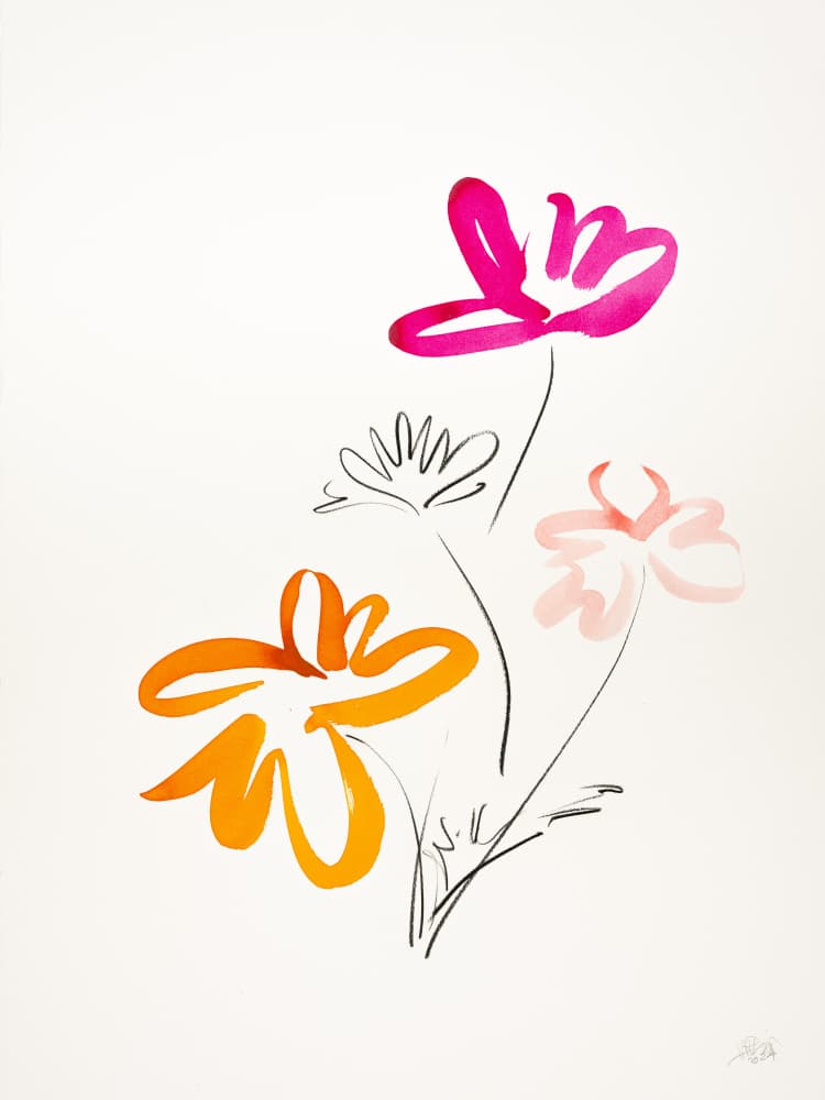 Vibrant Abstract Blooms by Mette Rix — canvas wall art