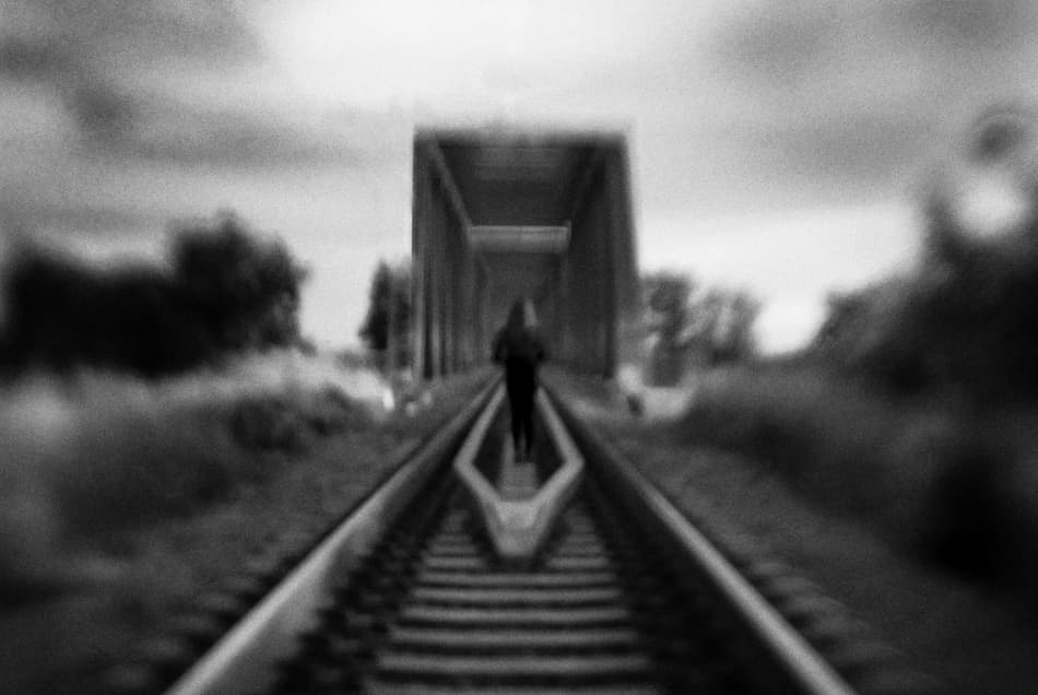 Solitary Walk on Rails by Codrin Lupei — canvas wall art