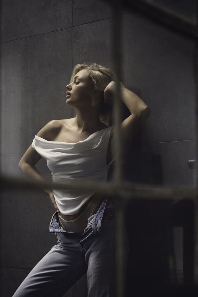 Sensual Blonde Portrait by Chris Bos — canvas wall art