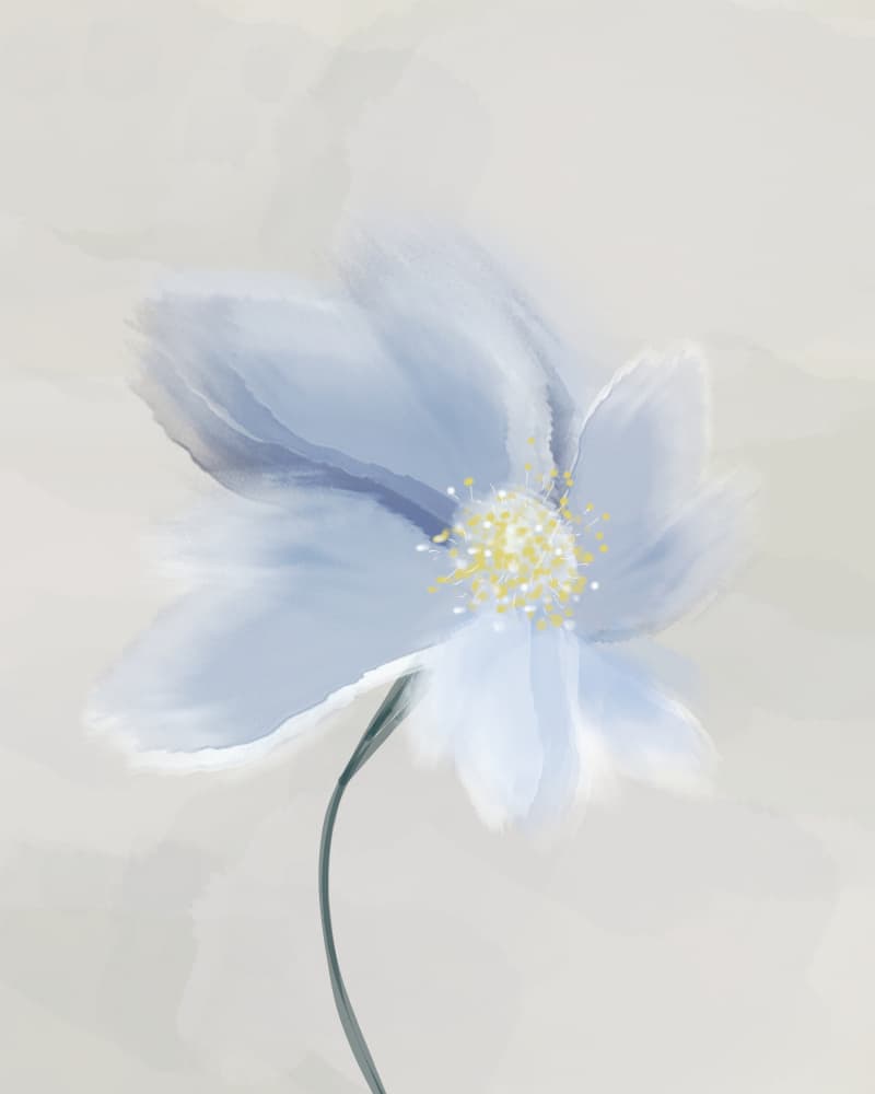 Soft Blue Bloom by Sannel Larson — canvas wall art