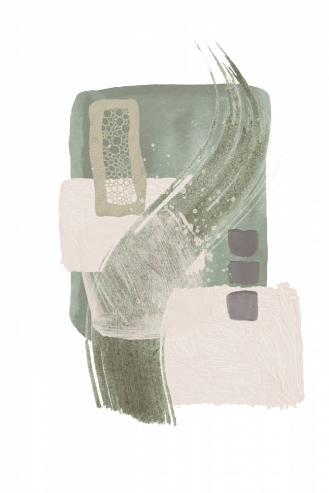Abstract Organic Green Shapes by Sally Ann Moss — canvas wall art