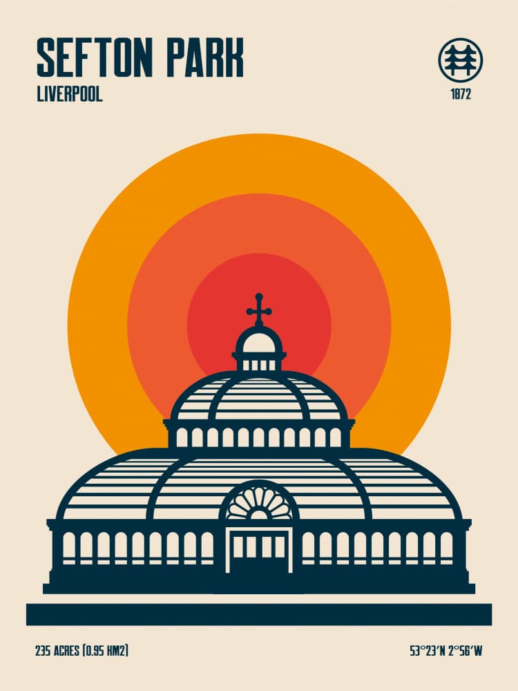 Liverpool Palm House Sunset by Retrodrome — canvas wall art