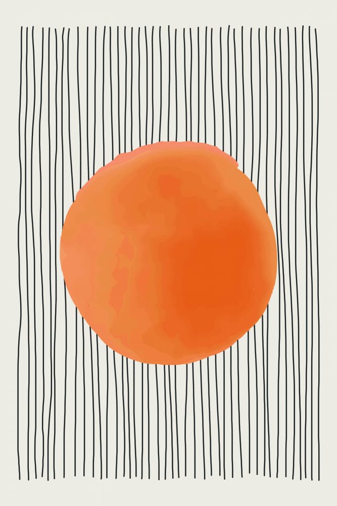 Orange Sun Lines by jay stanley — canvas wall art