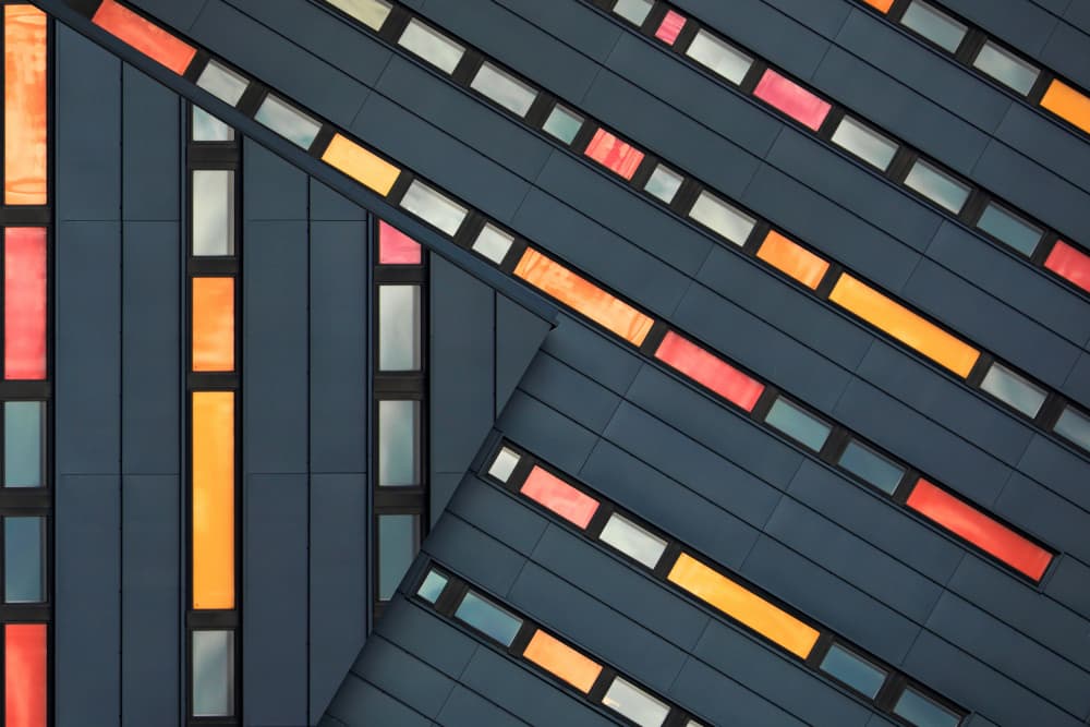 Vibrant Architectural Geometry by Hans-Wolfgang Hawerkamp — canvas wall art