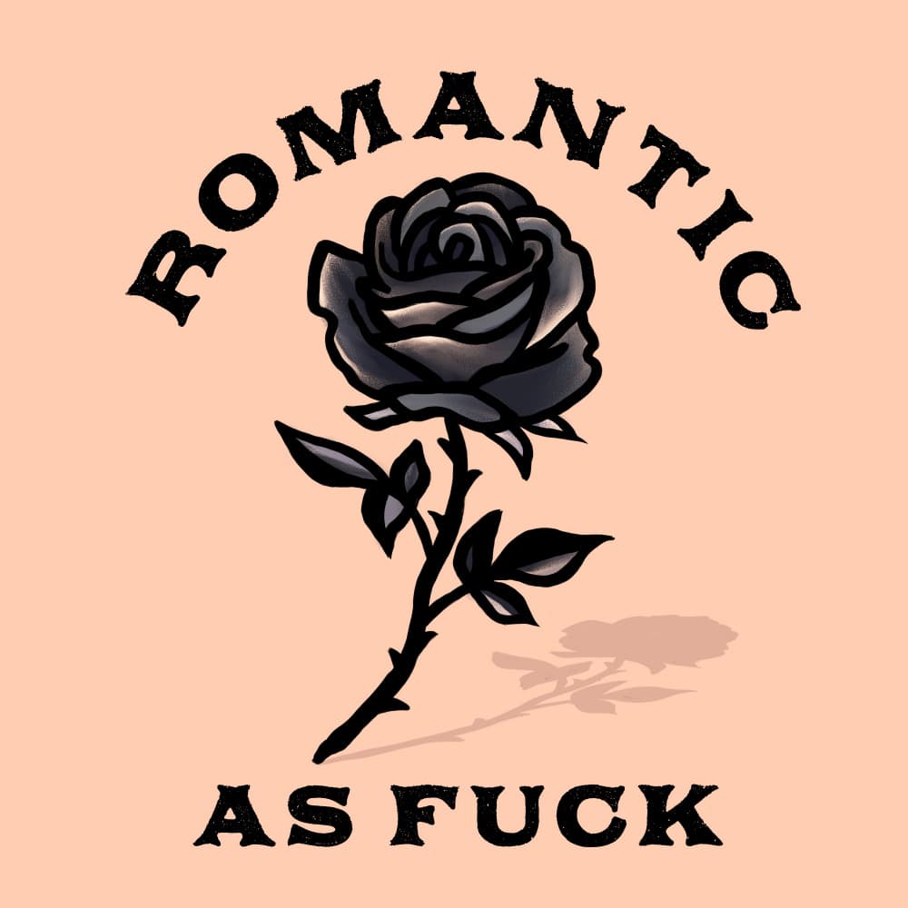 Romantic As Fuck Black Rose Valentine by The Whiskey Ginger — canvas wall art
