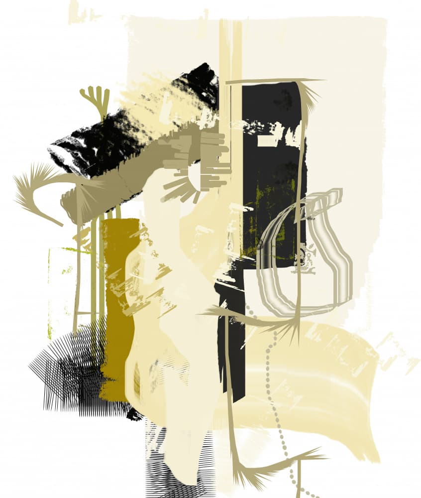 Gold Black Abstract Design by Pelin Atilla — canvas wall art