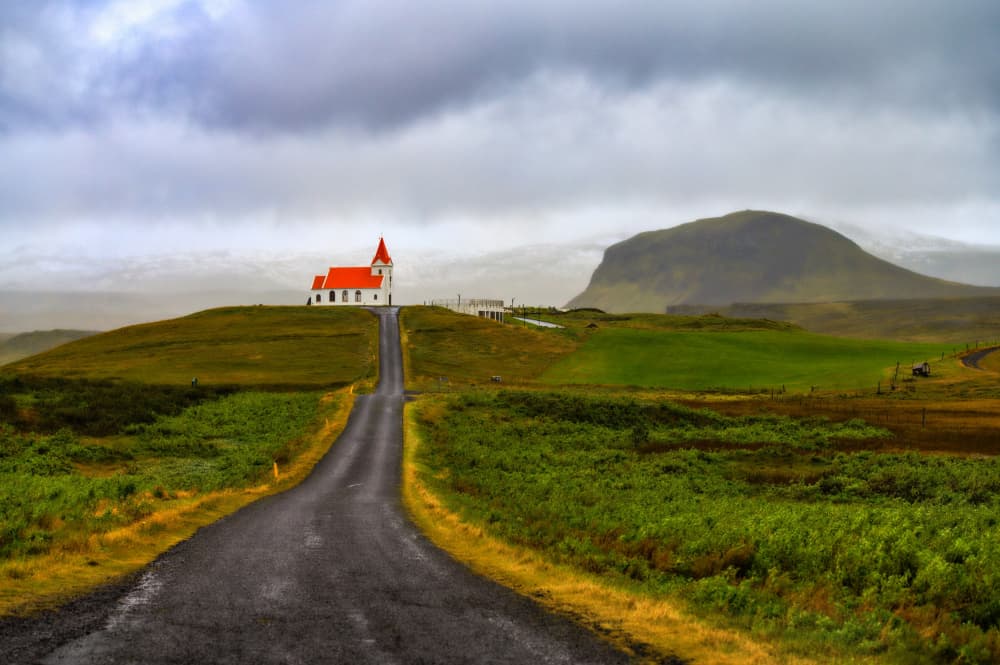 Red Roof Church Road by Milan Uhrin AFIAP AZSF — canvas wall art