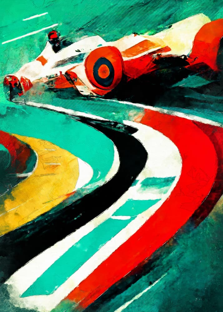 Vivid Racing Action by Justyna Jaszke — canvas wall art