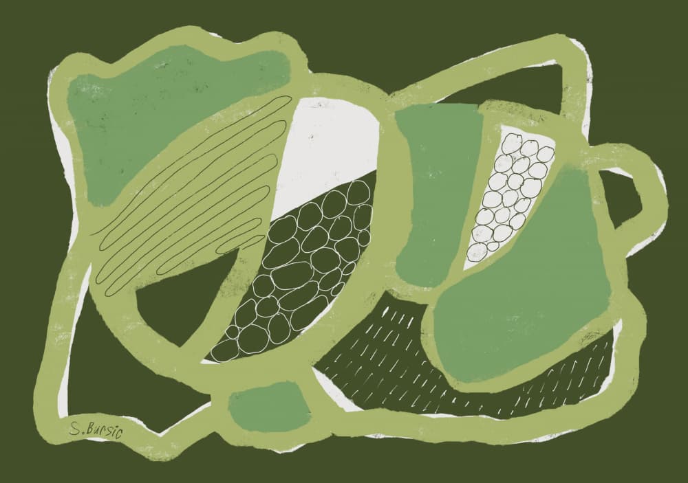 Organic Green Forms by Sharyn Bursic — canvas wall art