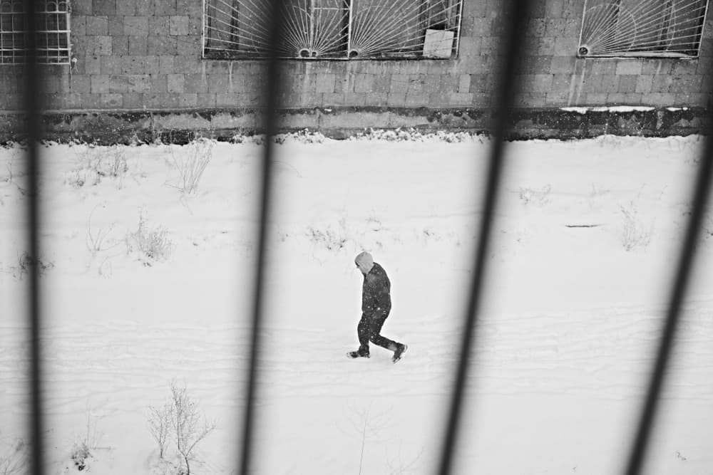 Solitary Winter Stroll by Vladislav Danilov — canvas wall art