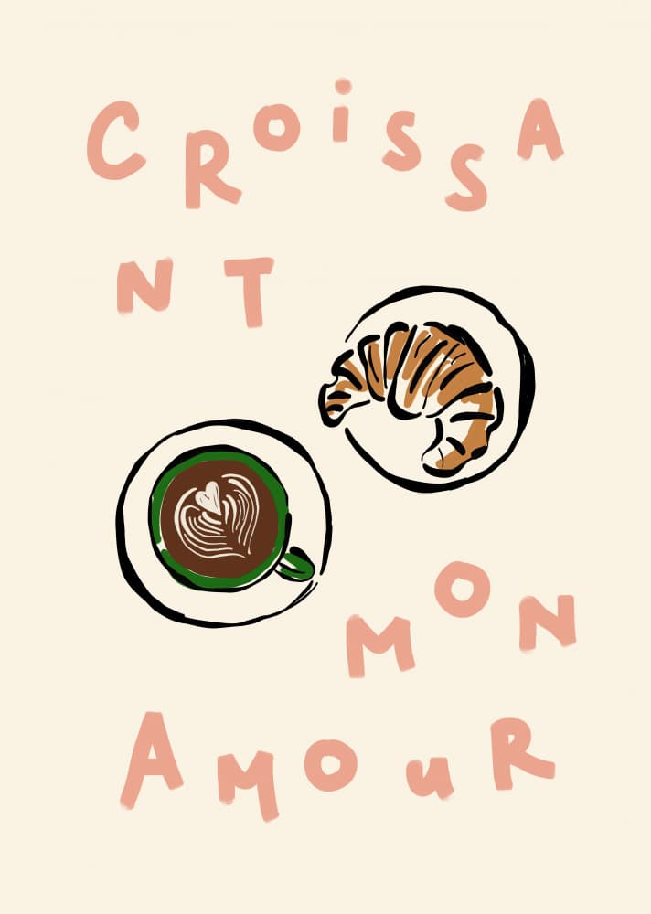 Croissant Mon Amour by Rio Soléy — canvas wall art