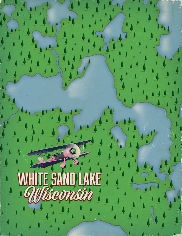 Biplane Over White Sand Lake by Nicholas — canvas wall art