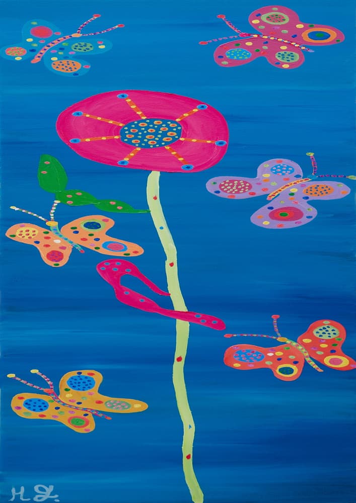 Dancing Butterflies Pair 1. by Helen Joynson — canvas wall art