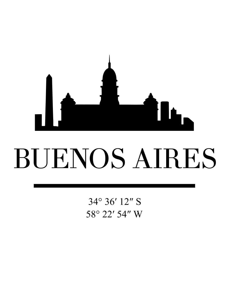 Buenos Aires Skyline Silhouette by Emiliano Deificus — canvas wall art