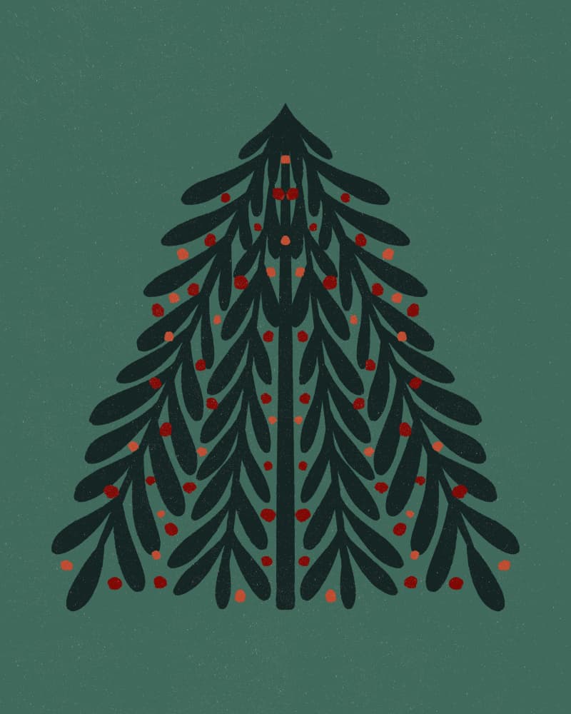 Minimal Christmas Tree by Angela Minca — canvas wall art