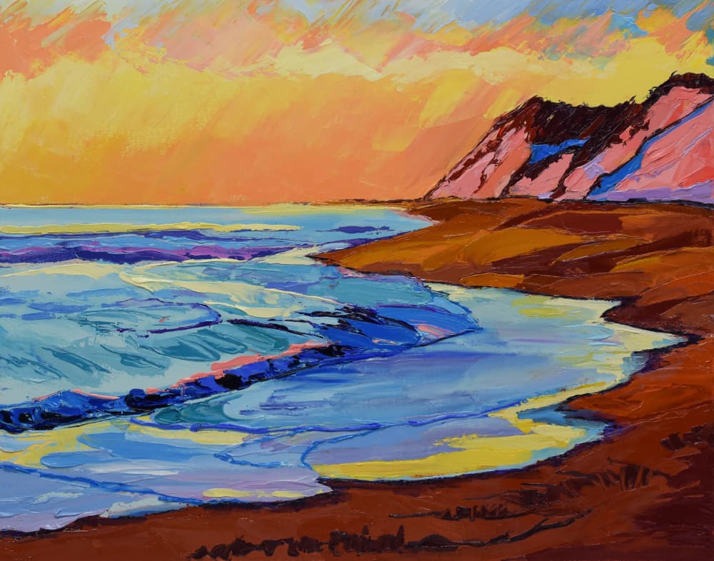 Vibrant Coastal Sunset by Maxine Shore — canvas wall art