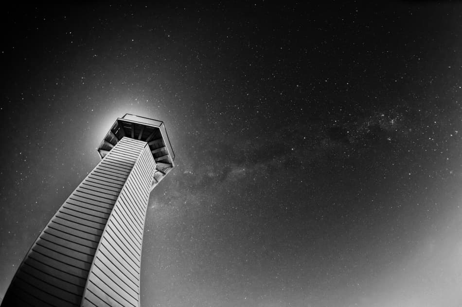 Milky Way Lighthouse by Mel Brackstone — canvas wall art