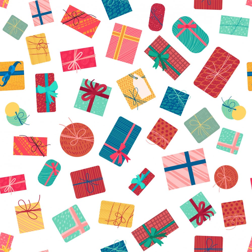 Festive Gift Boxes by Marika Barsrsind — canvas wall art